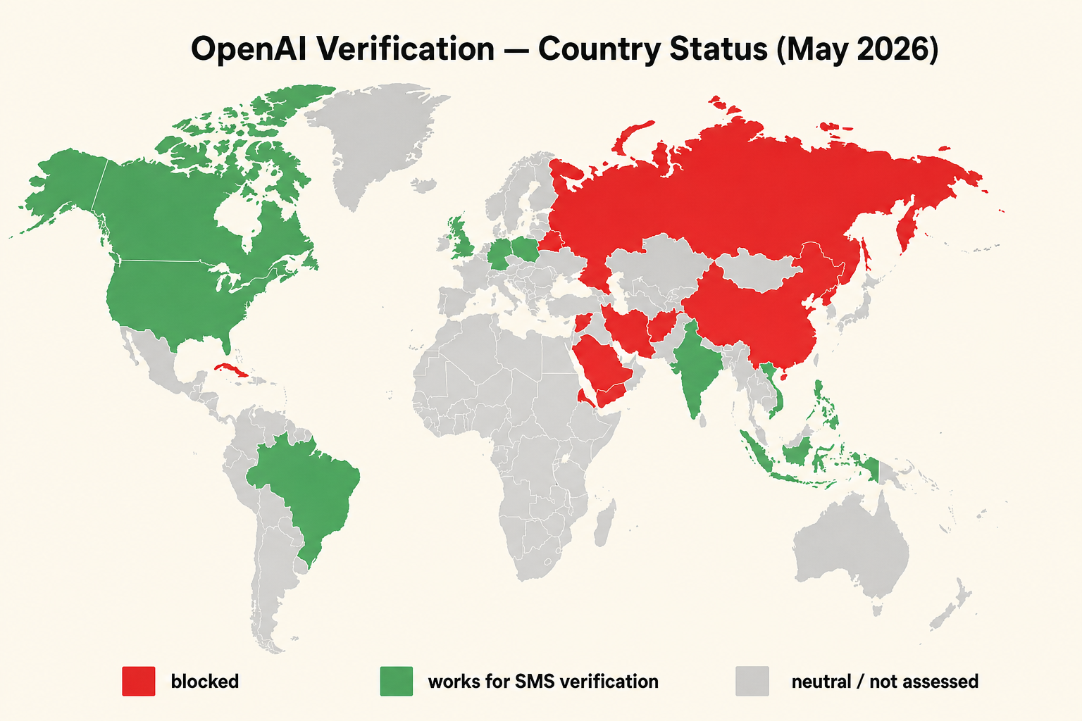 OpenAI verification country status map مايو 2026